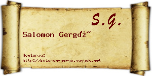 Salomon Gergő névjegykártya